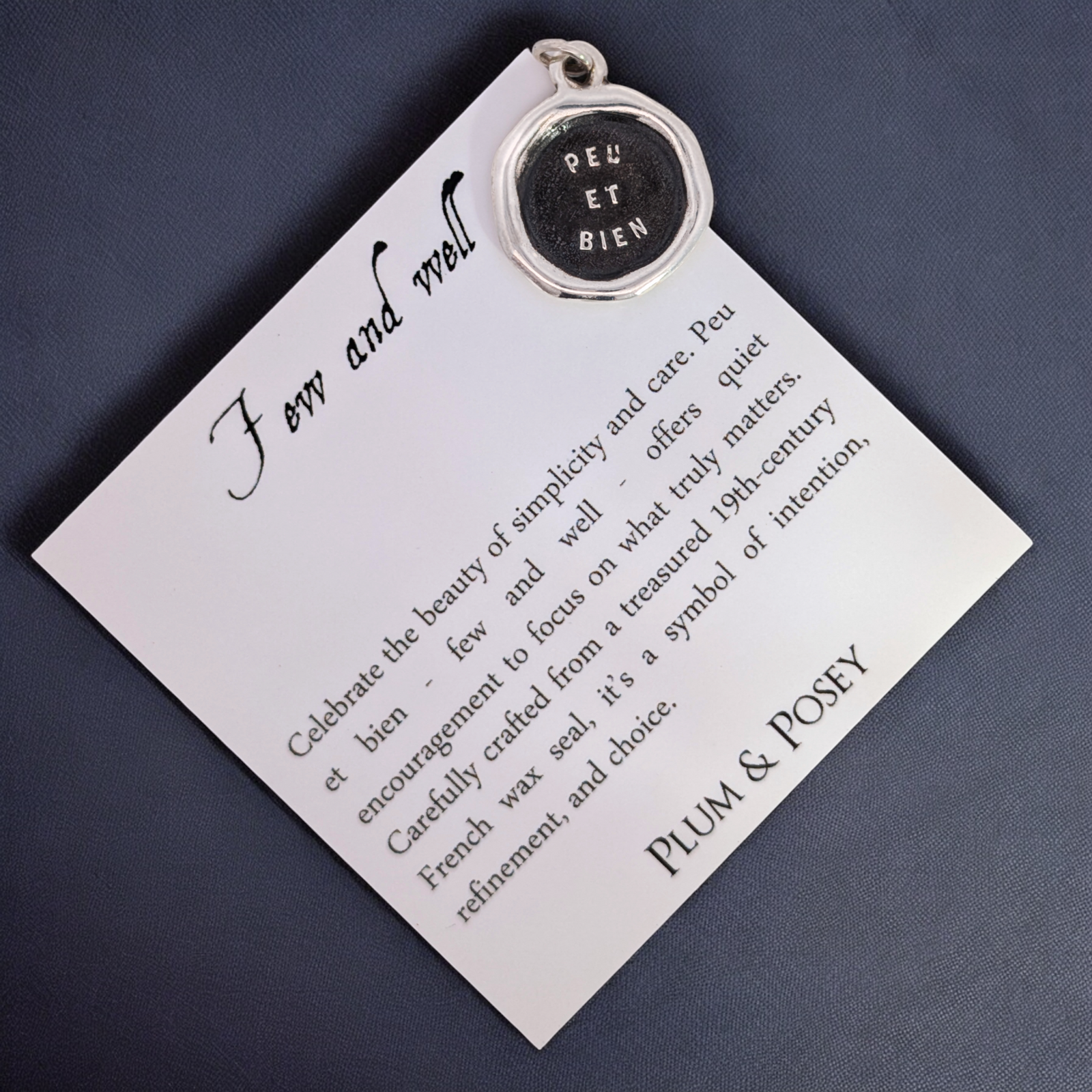 Few and Well – Silver Wax Seal Pendant
