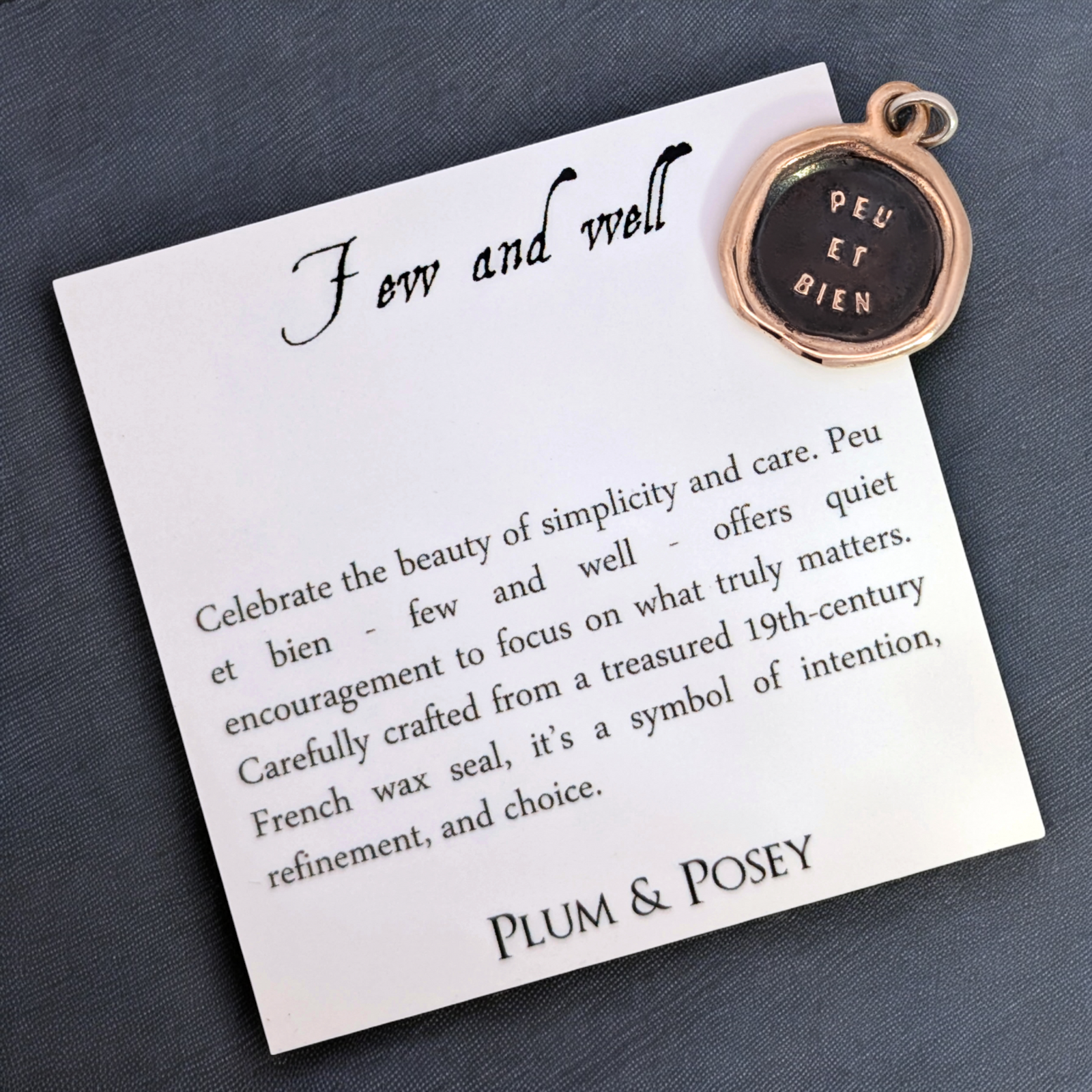 Few and Well - Bronze Wax Seal Pendant