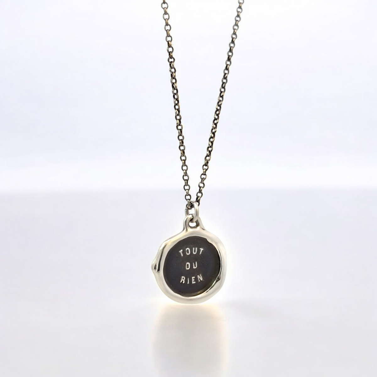 All or Nothing – Silver Wax Seal Pendant
