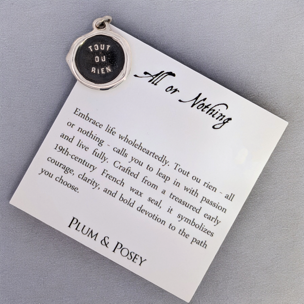All or Nothing – Silver Wax Seal Pendant