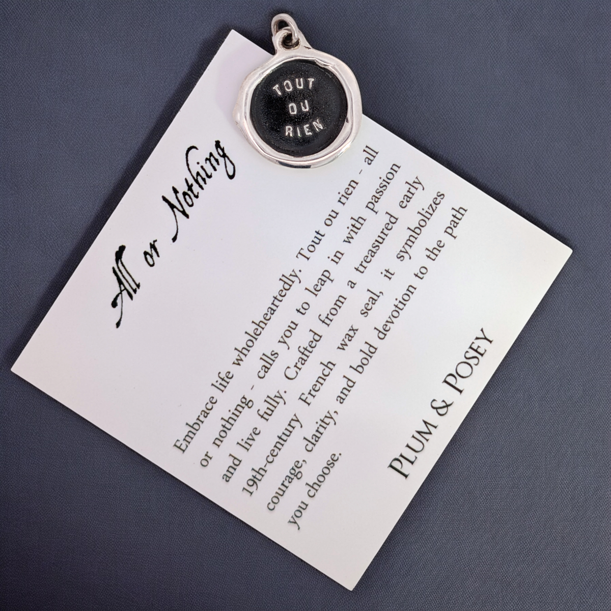 All or Nothing – Silver Wax Seal Pendant