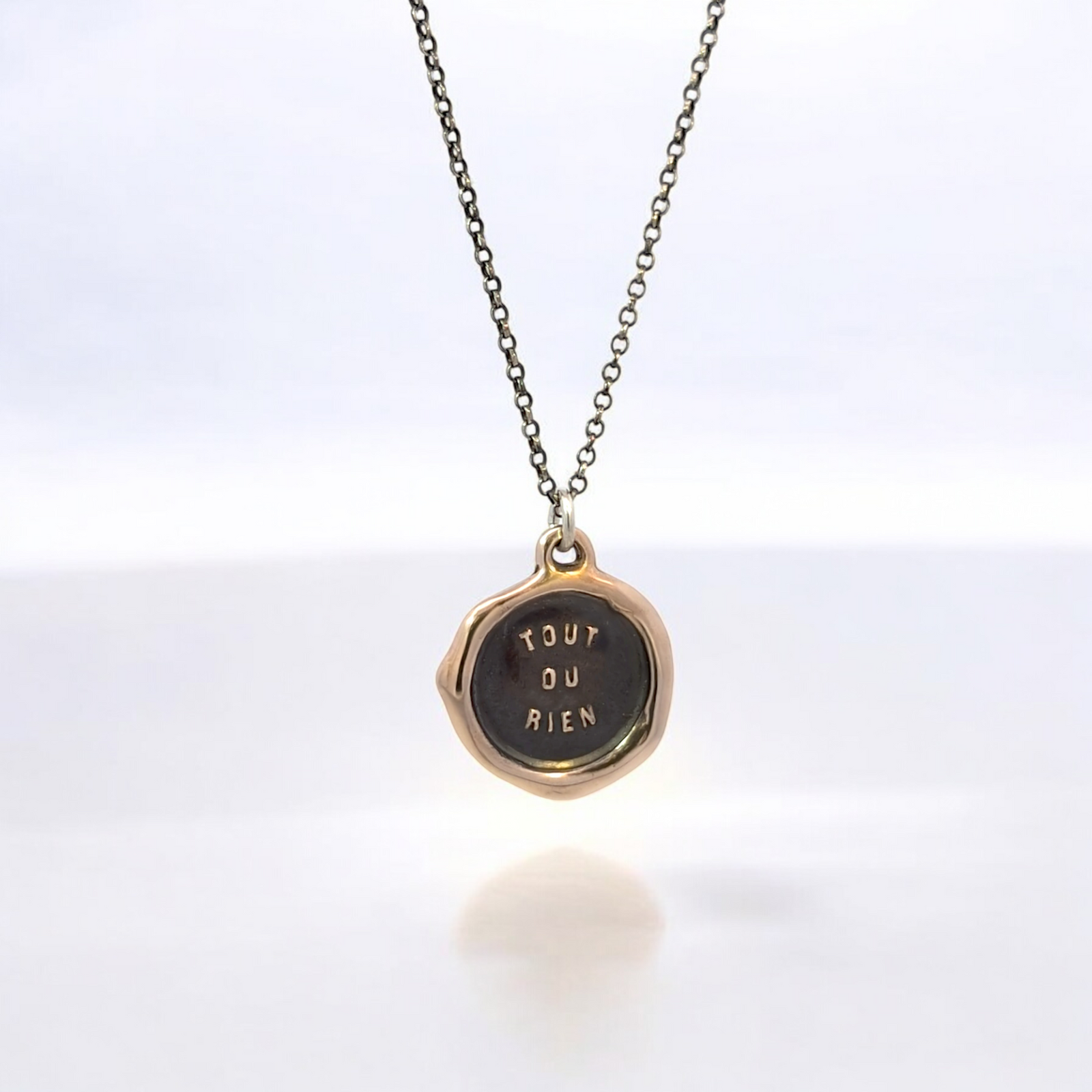 All or Nothing - Bronze Wax Seal Pendant