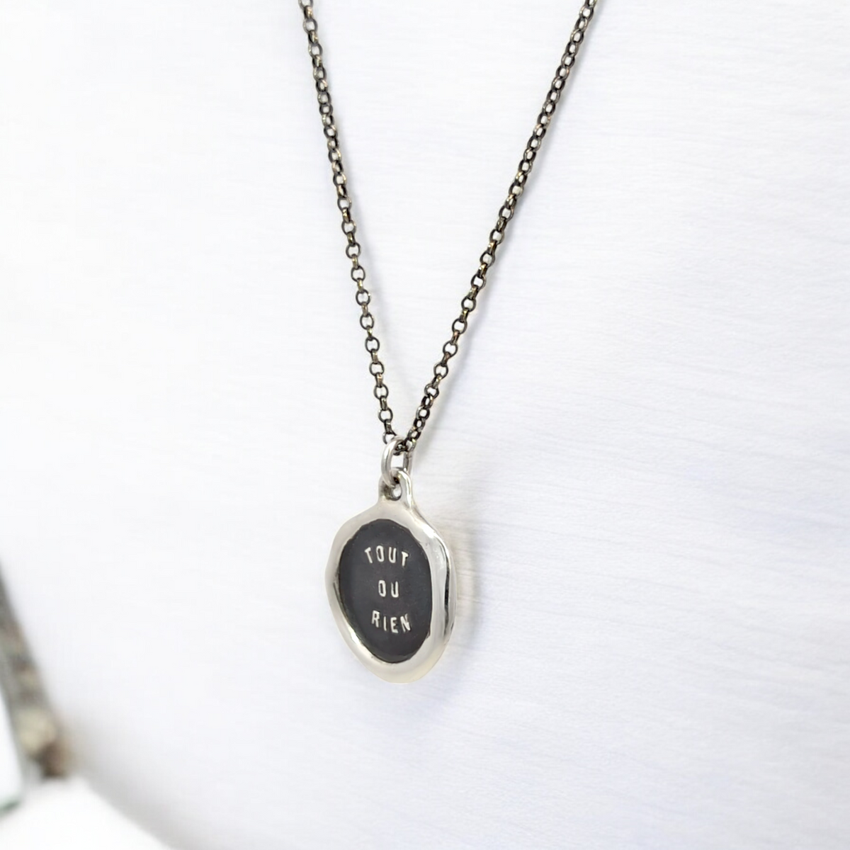All or Nothing – Silver Wax Seal Pendant