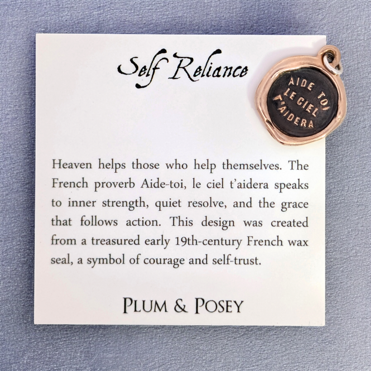 Self Reliance – Bronze Wax Seal Pendant