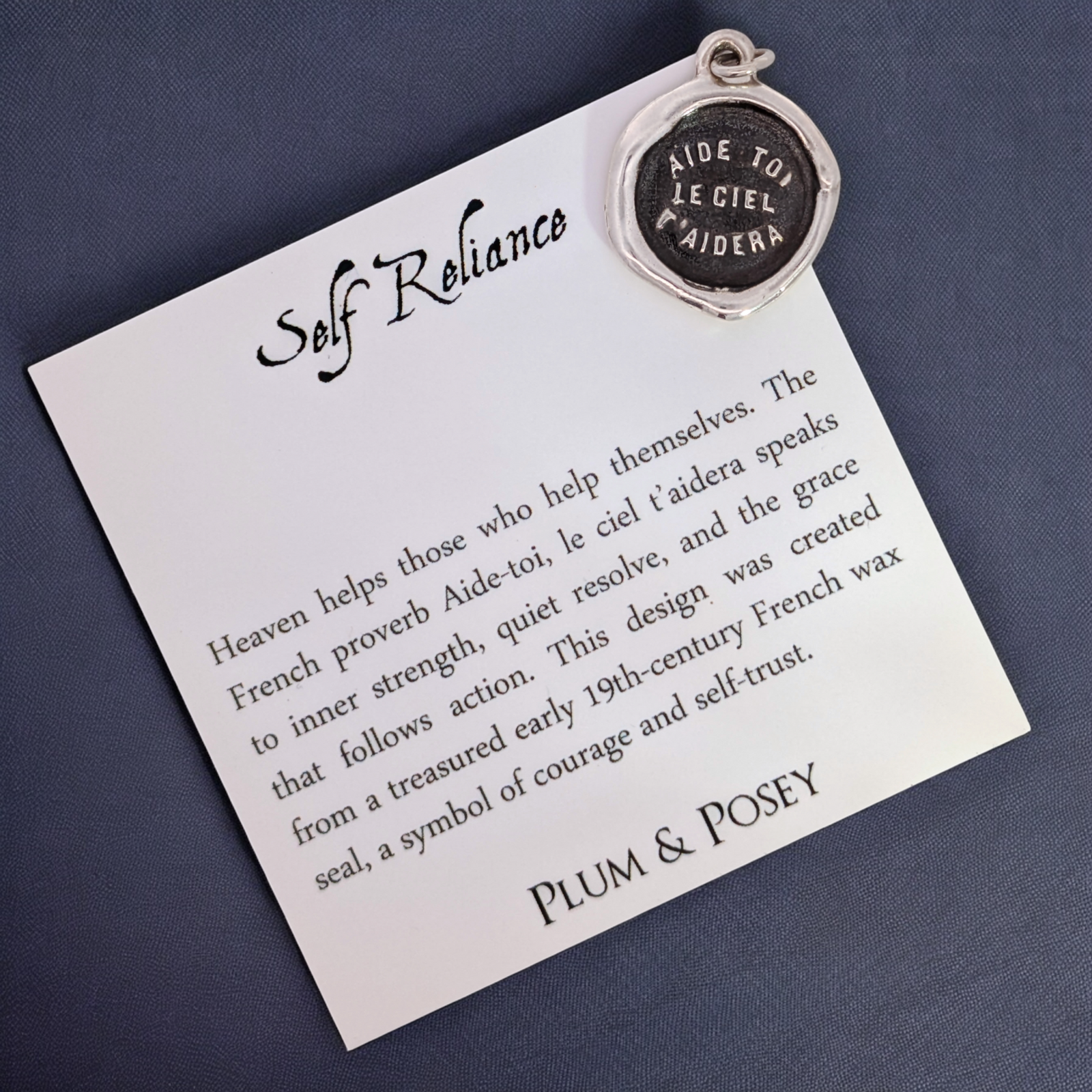 Self Reliance - Silver Wax Seal Pendant