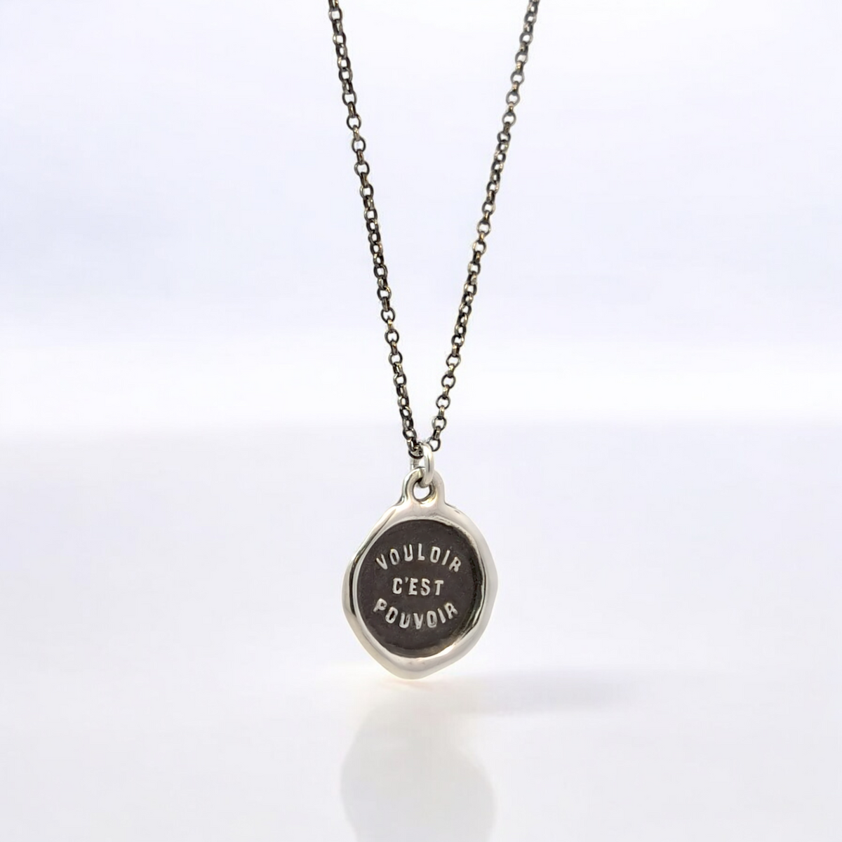 To Want is to Be Able - Silver Wax Seal Pendant