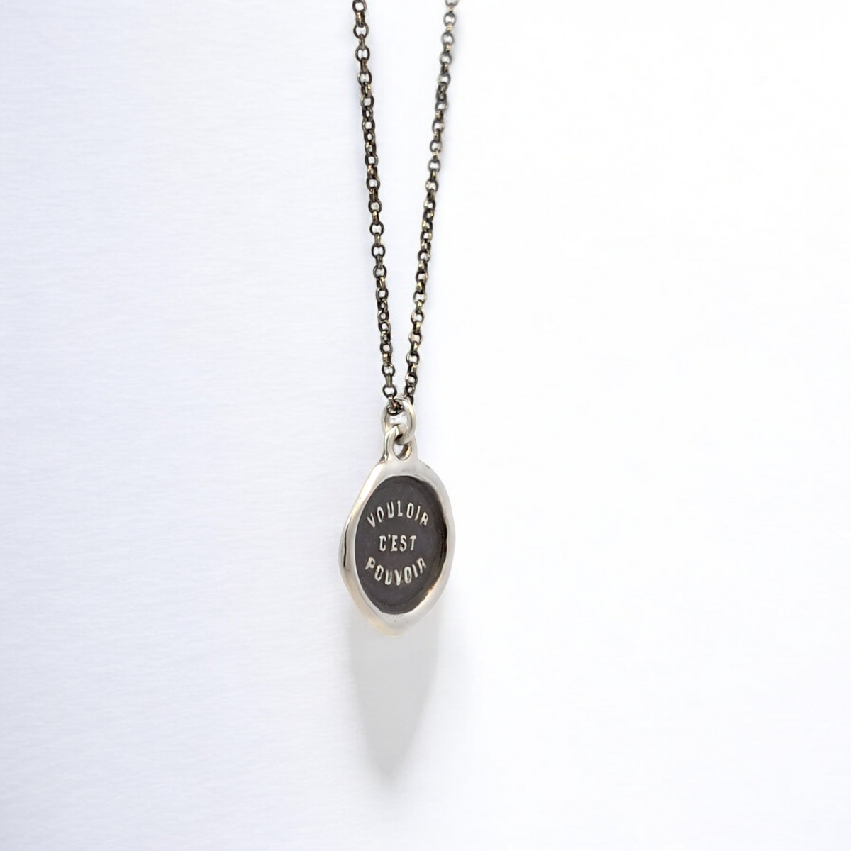 To Want is to Be Able - Silver Wax Seal Pendant