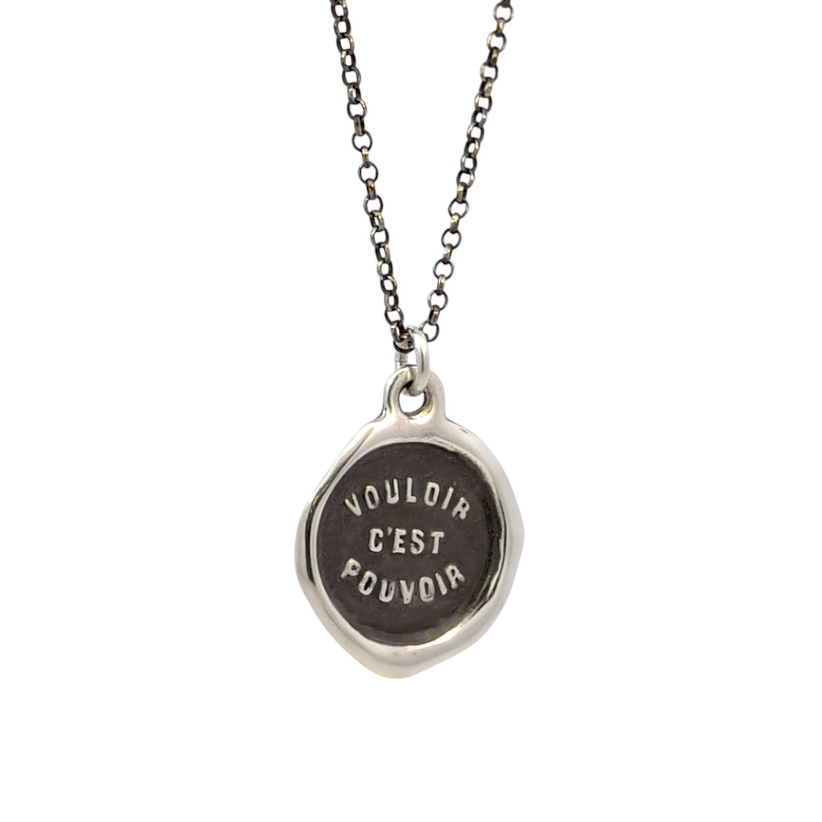 To Want is to Be Able - Silver Wax Seal Pendant