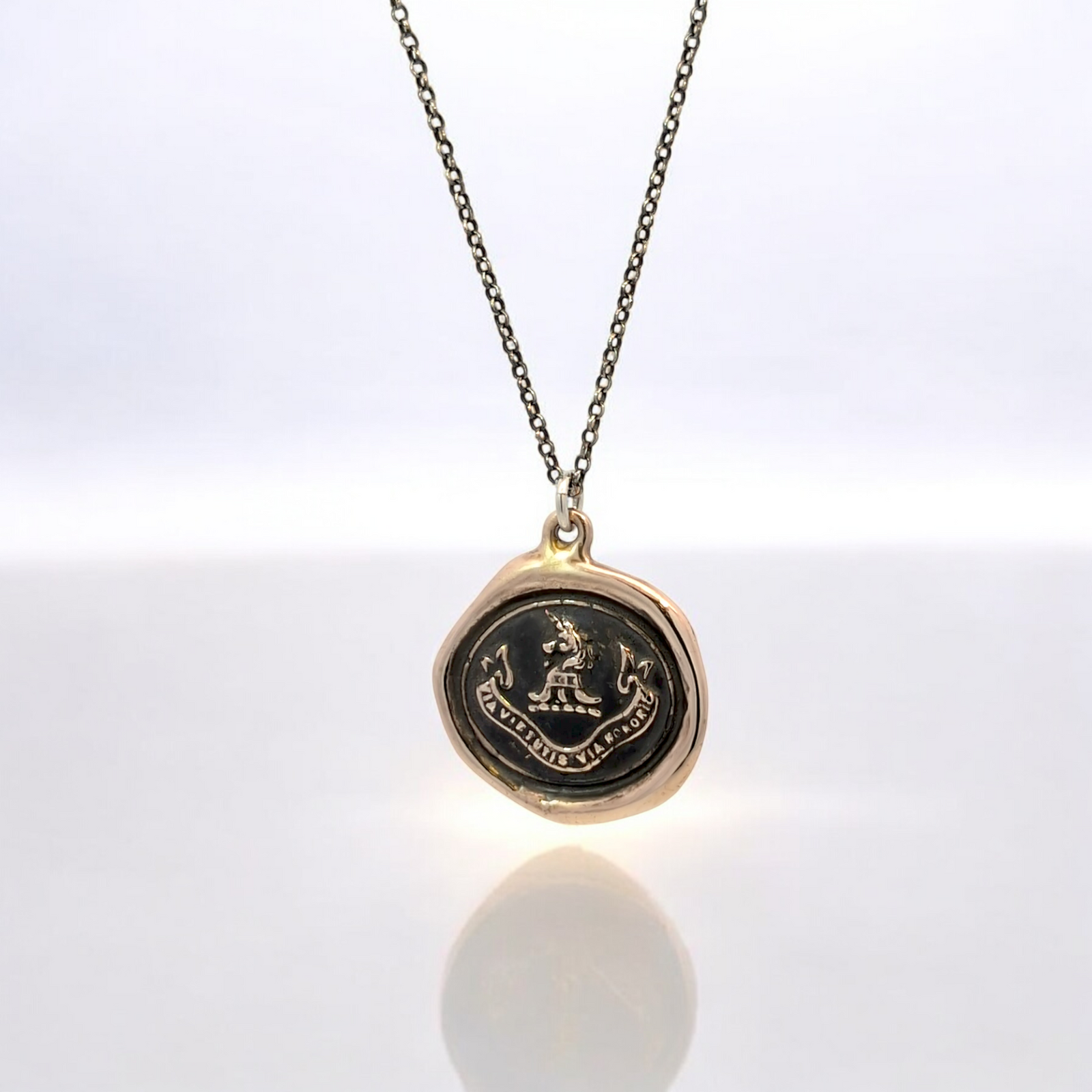 The Noble Path - Bronze Unicorn Wax Seal Pendant