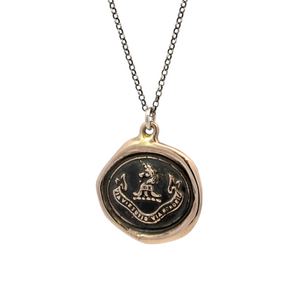 The Noble Path - Bronze Unicorn Wax Seal Pendant