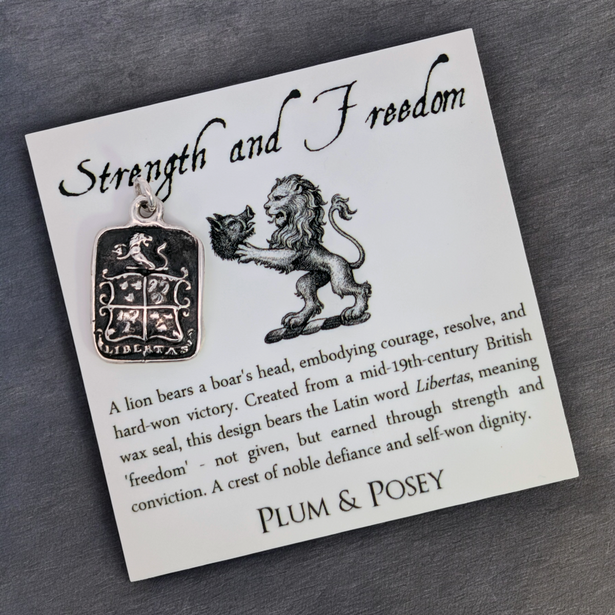 Strength and Freedom – Silver Lion and Boar Wax Seal Pendant