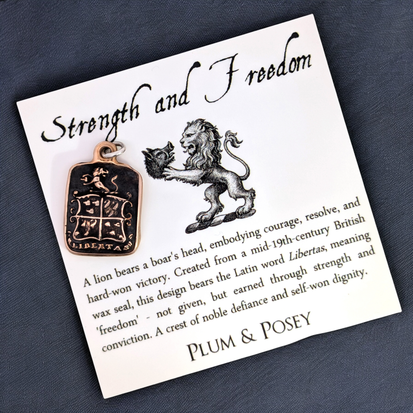 Strength and Freedom - Bronze Lion and Boar Wax Seal Pendant