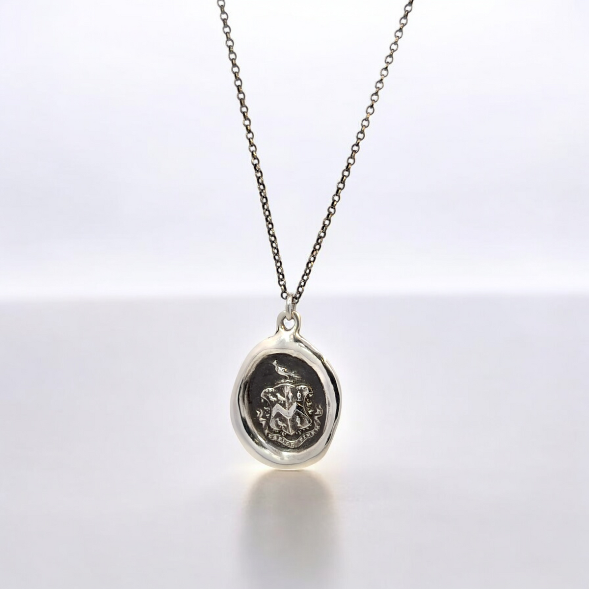 Consider the End - Silver Hawk and Martlet Wax Seal Pendant