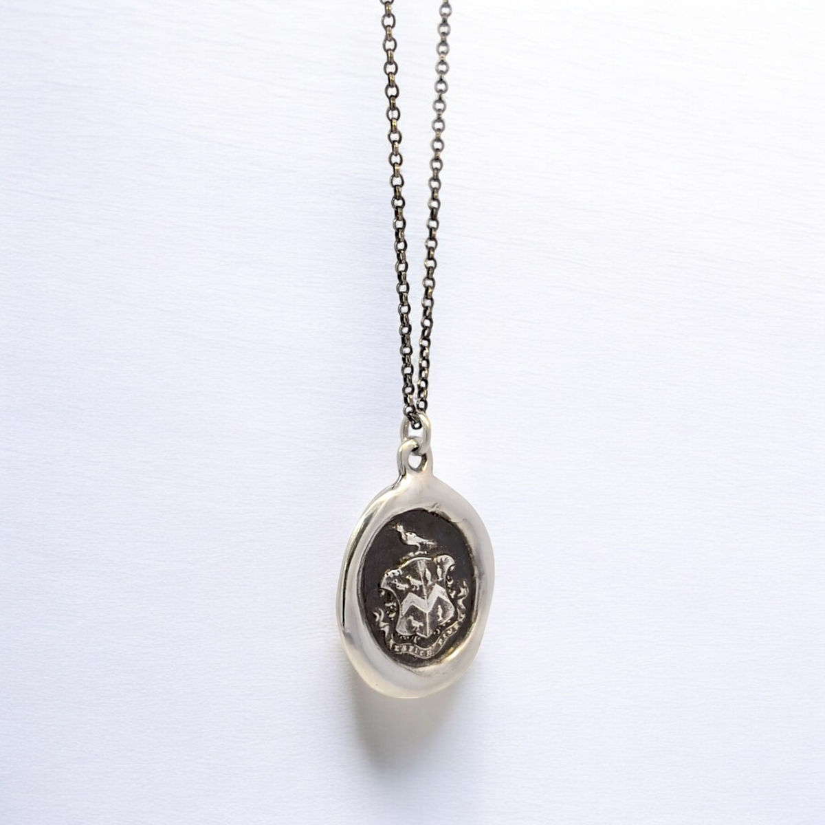 Consider the End - Silver Hawk and Martlet Wax Seal Pendant