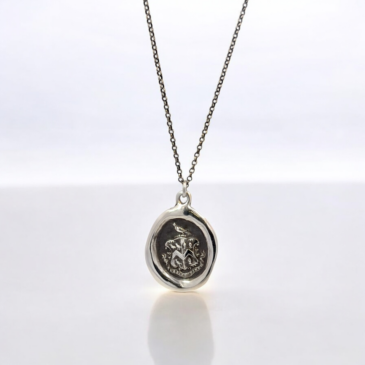 Consider the End - Silver Hawk and Martlet Wax Seal Pendant