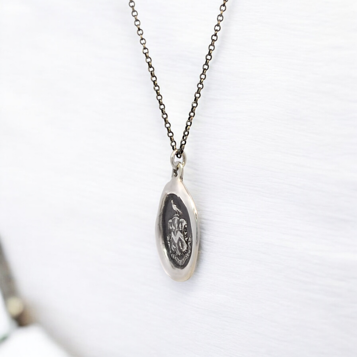 Consider the End - Silver Hawk and Martlet Wax Seal Pendant