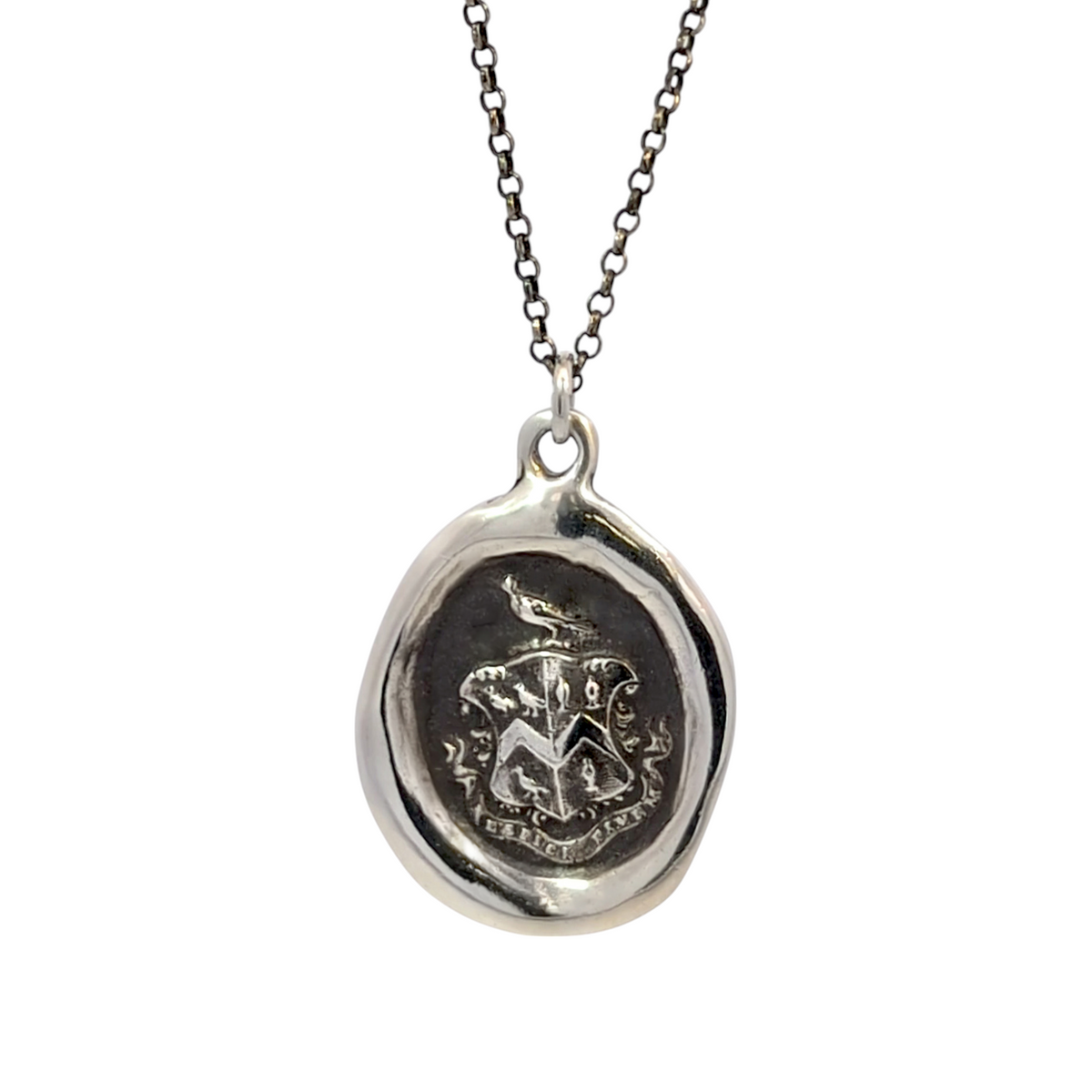 Consider the End - Silver Hawk and Martlet Wax Seal Pendant