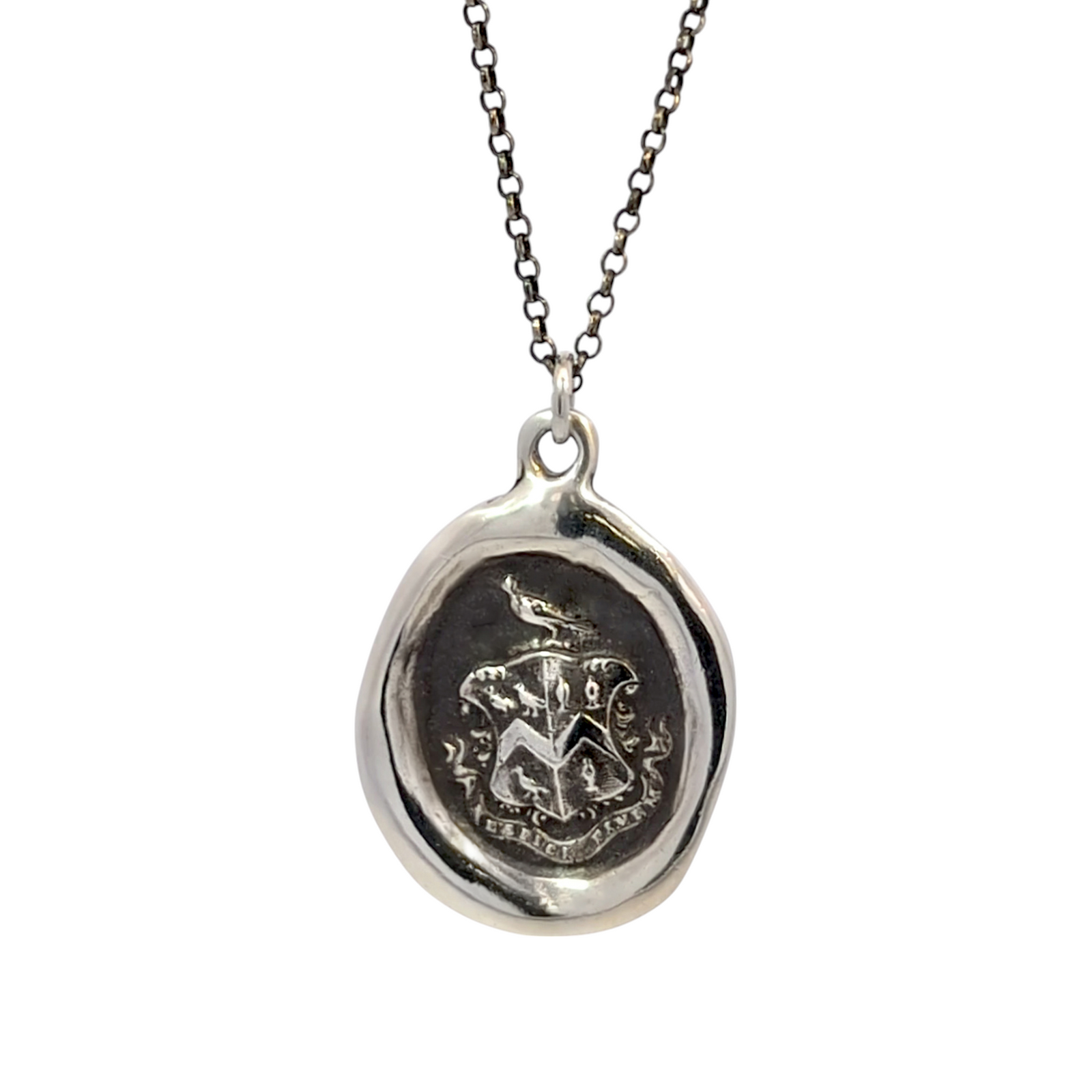 Consider the End - Silver Hawk and Martlet Wax Seal Pendant