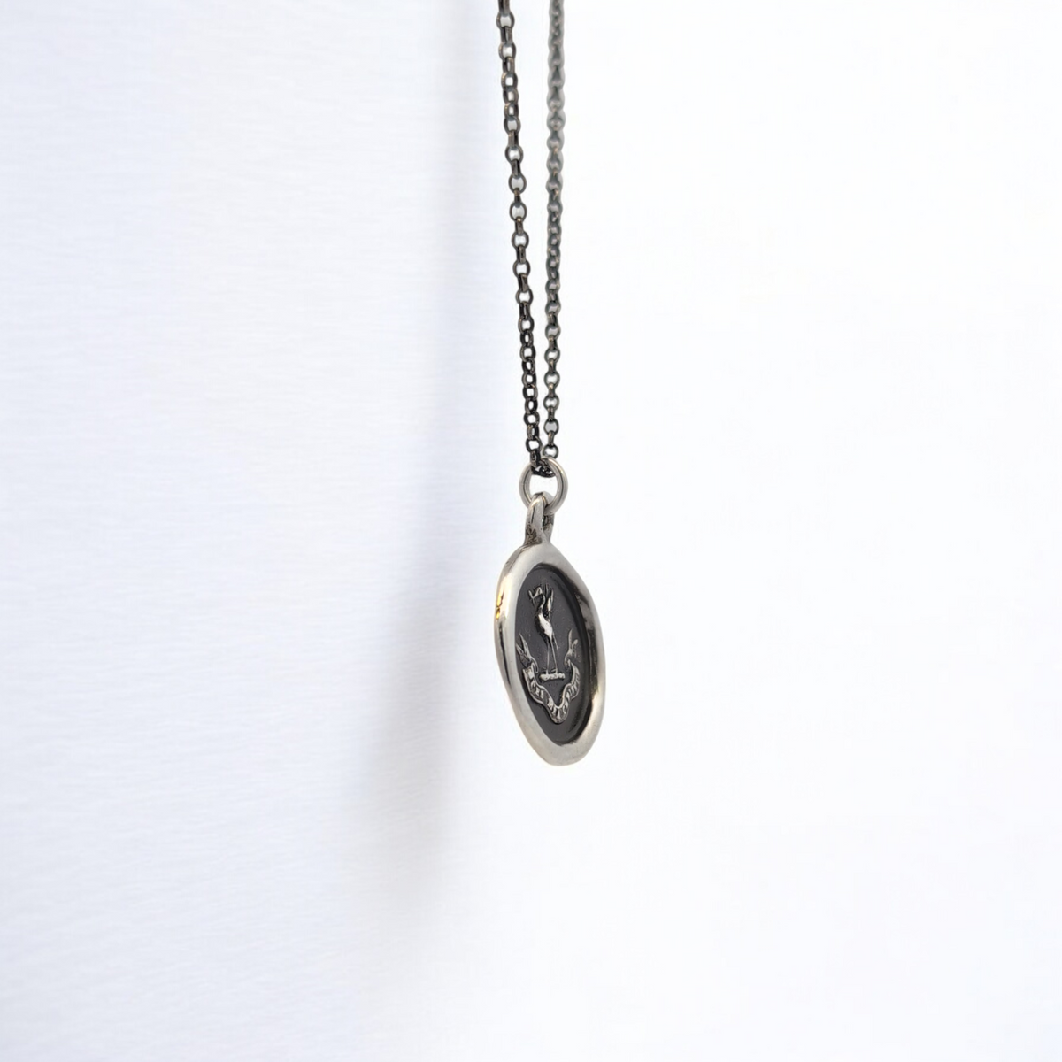 Grace - Silver Stork Wax Seal Pendant