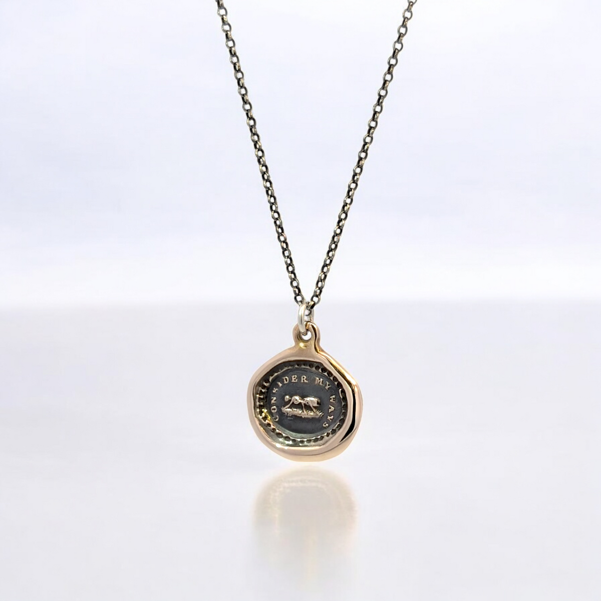 Consider My Ways - Bronze Ant Wax Seal Pendant