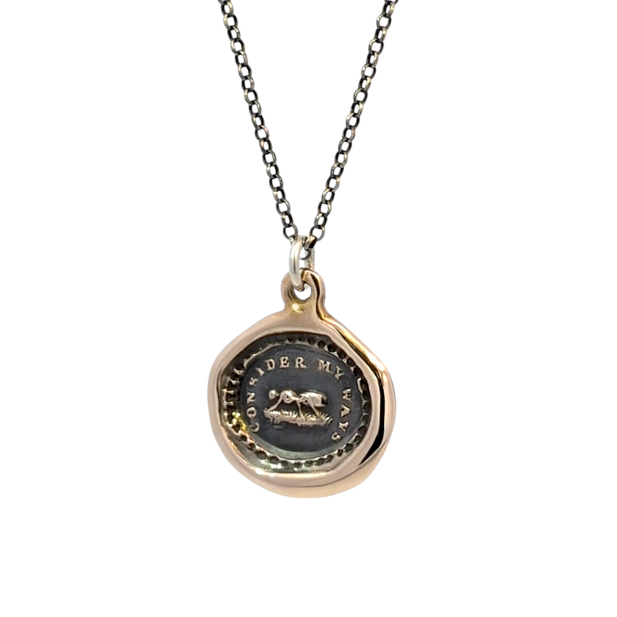 Consider My Ways - Bronze Ant Wax Seal Pendant