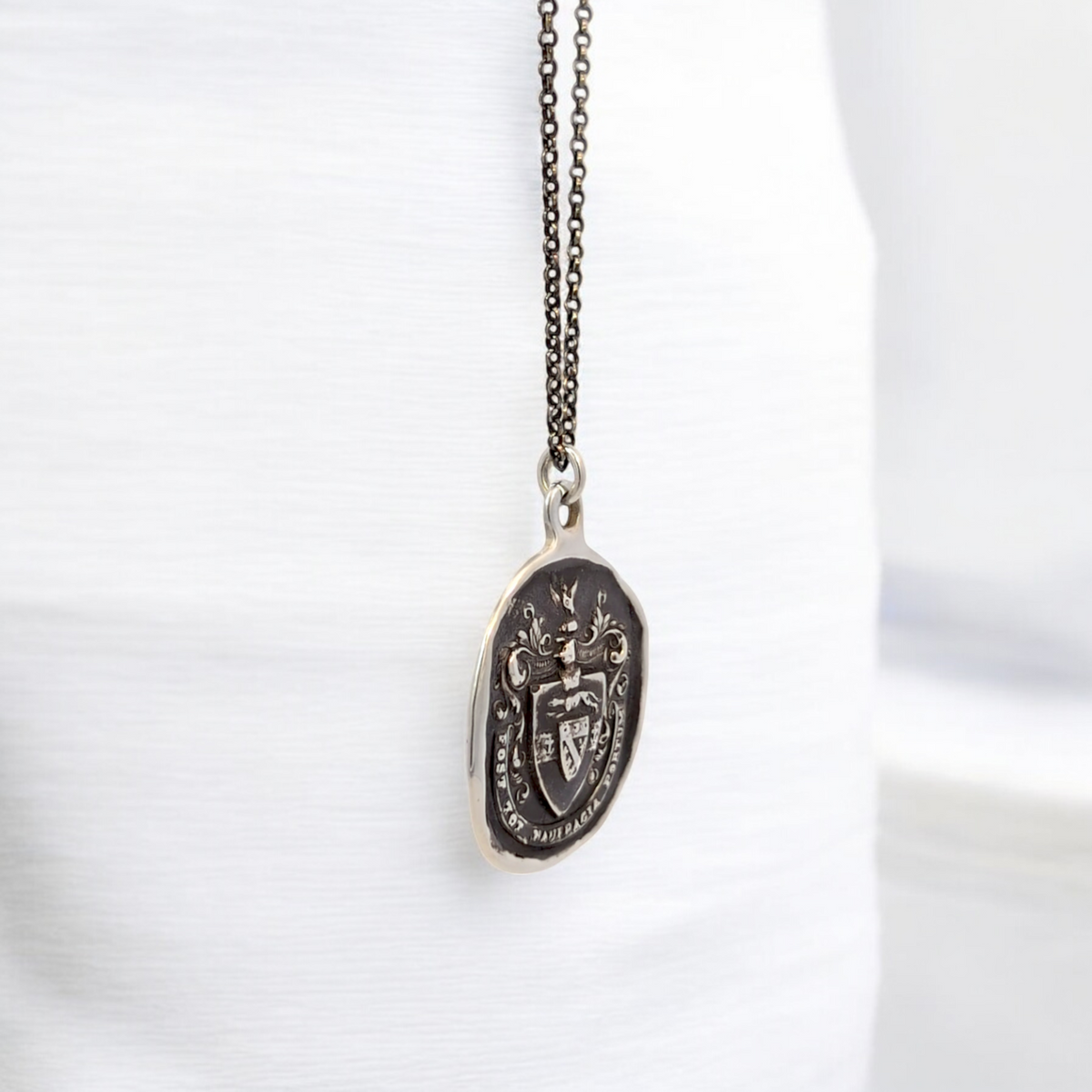 Safe Harbour - Silver Greyhound and Anchor Wax Seal Pendant