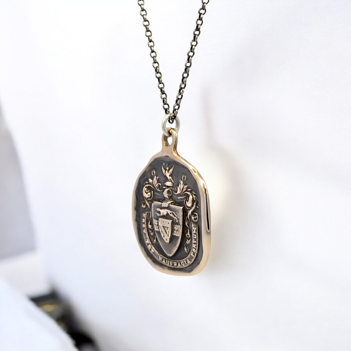 Safe Harbour – Bronze Greyhound and Anchor Wax Seal Pendant