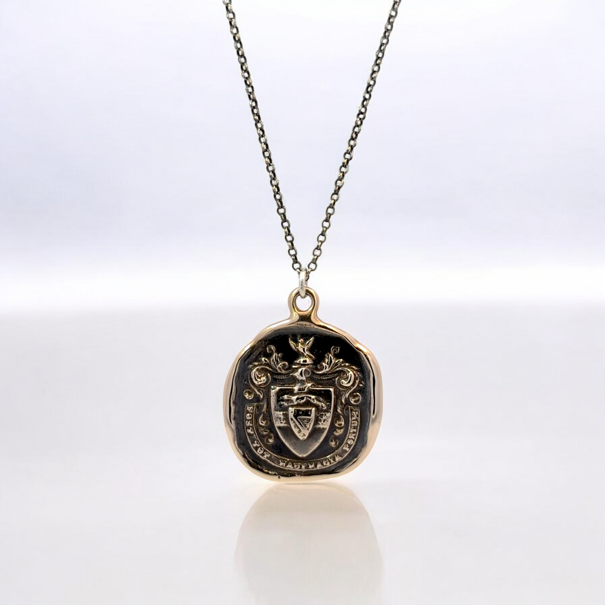 Safe Harbour – Bronze Greyhound and Anchor Wax Seal Pendant