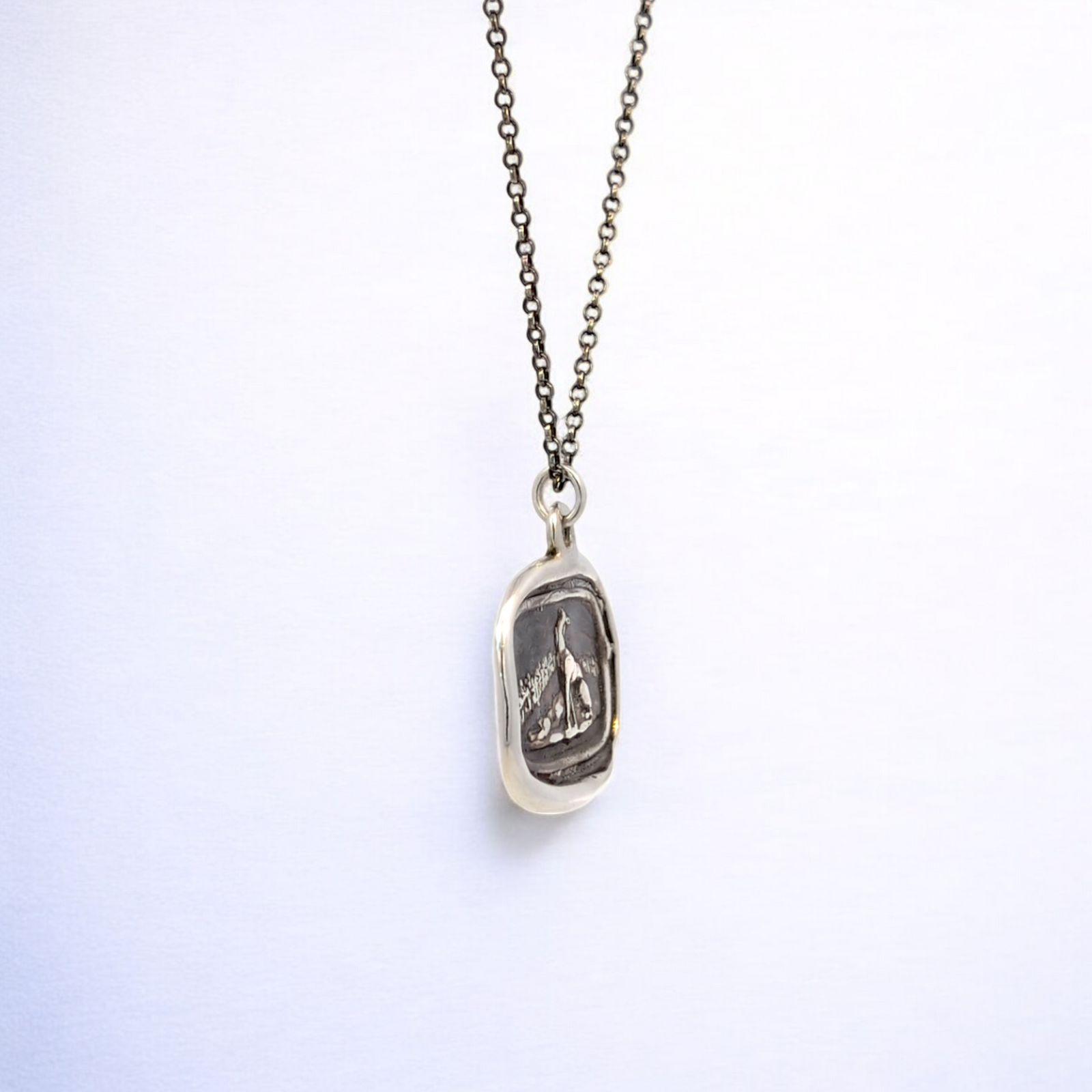 Belonging – Silver Greyhound Landscape Wax Seal Pendant