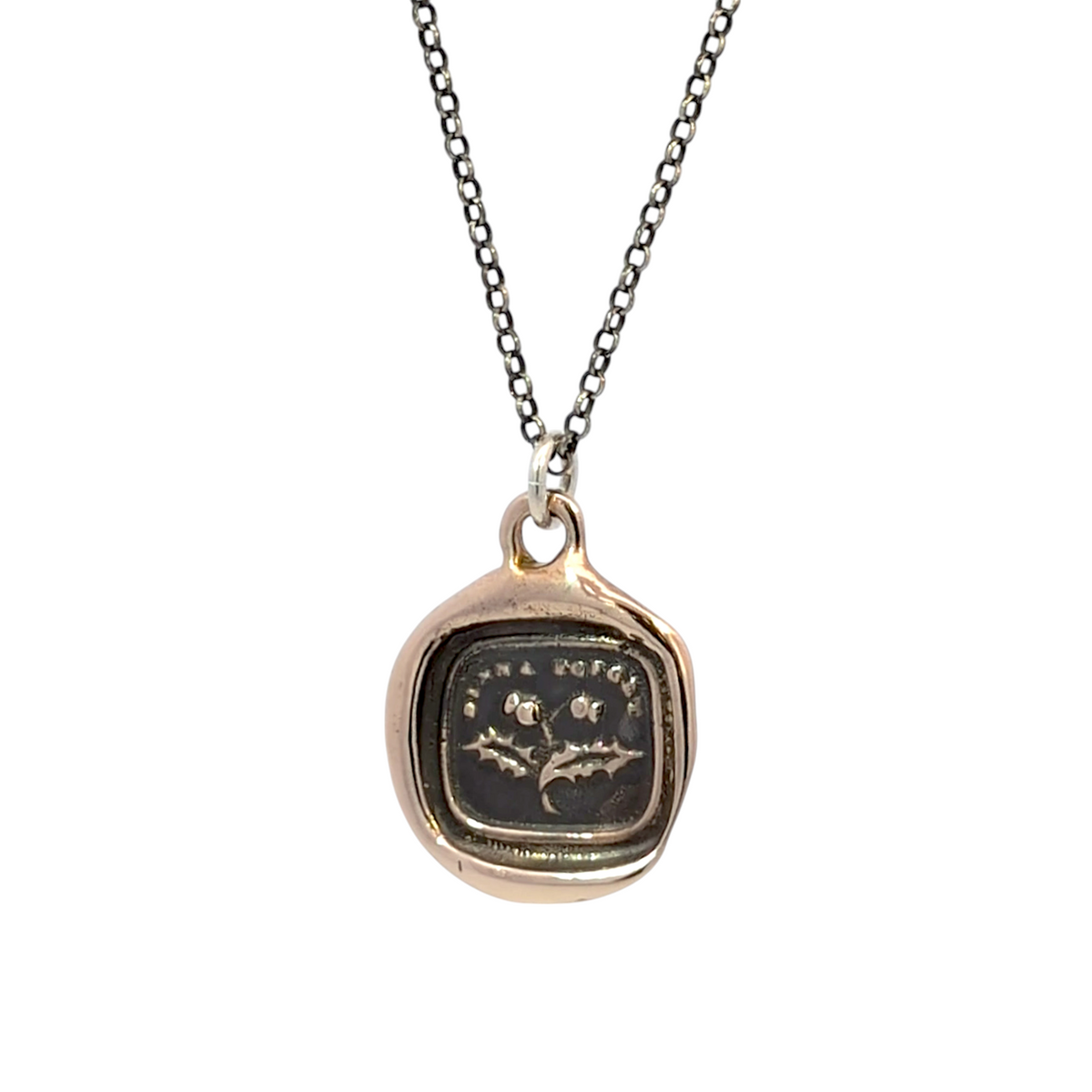 Do Not Forget - Bronze Thistle Wax Seal Pendant