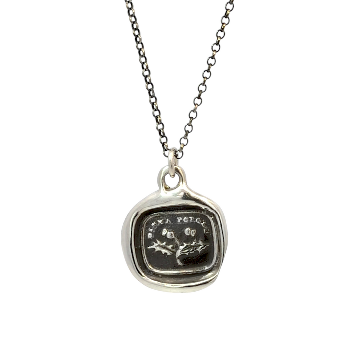 Do Not Forget - Silver Thistle Wax Seal Pendant
