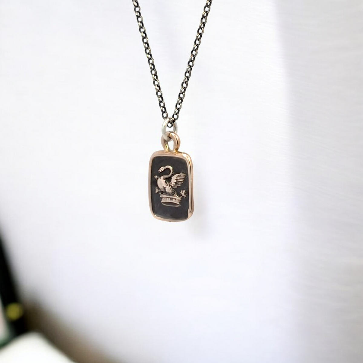 Grace and Crown - Bronze Swan Wax Seal Pendant