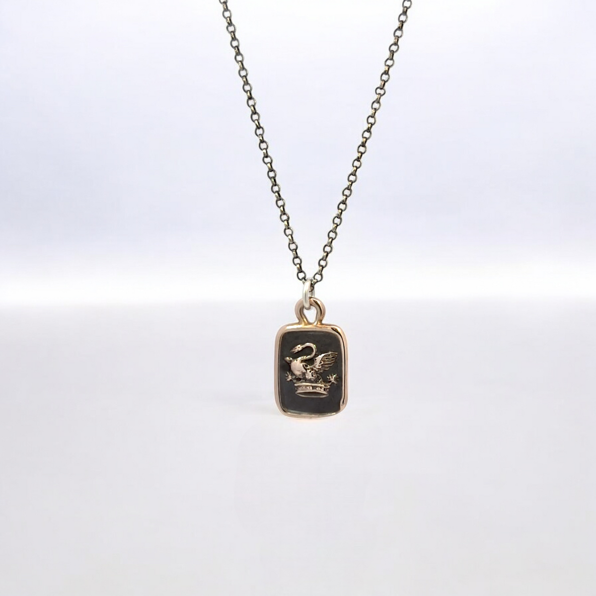 Grace and Crown - Bronze Swan Wax Seal Pendant