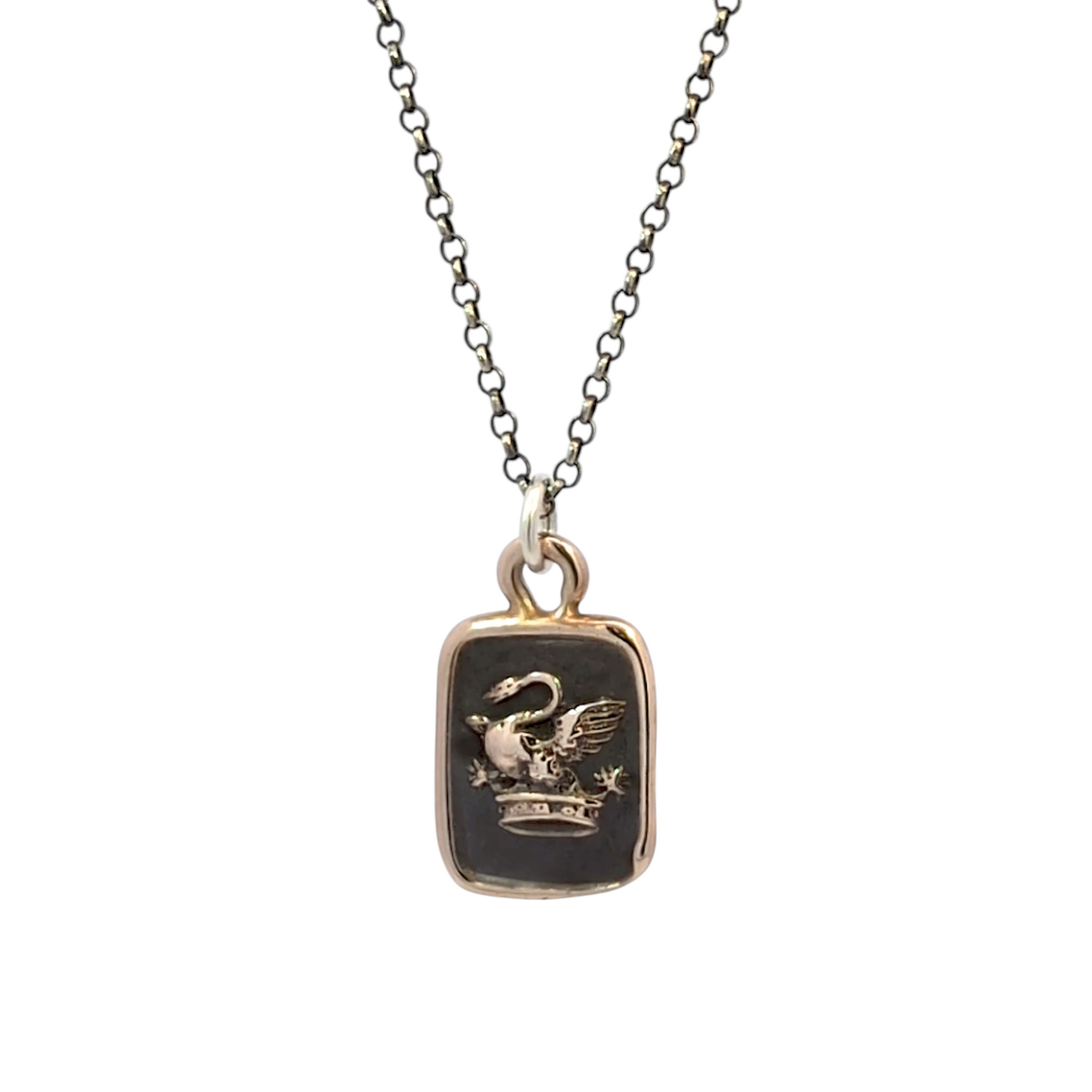 Grace and Crown - Bronze Swan Wax Seal Pendant