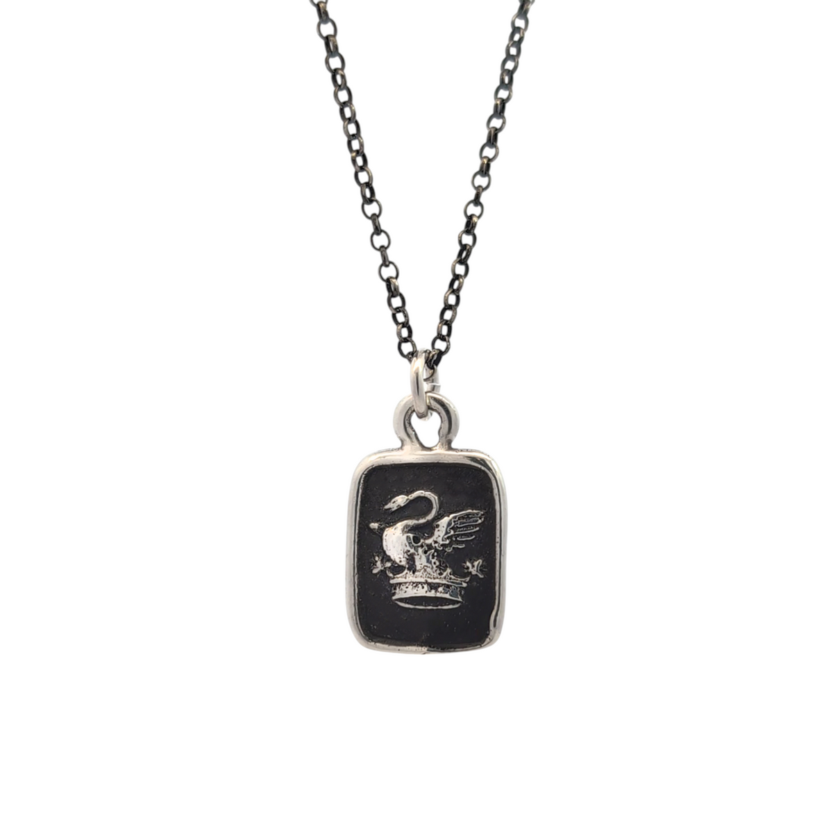 Grace and Crown - Silver Swan Wax Seal Pendant