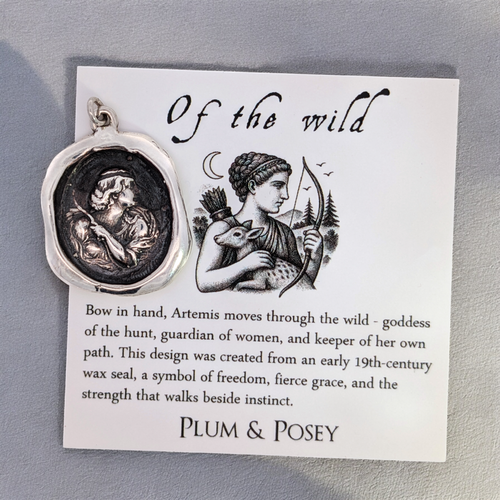 Of the Wild - Silver Artemis Wax Seal Pendant