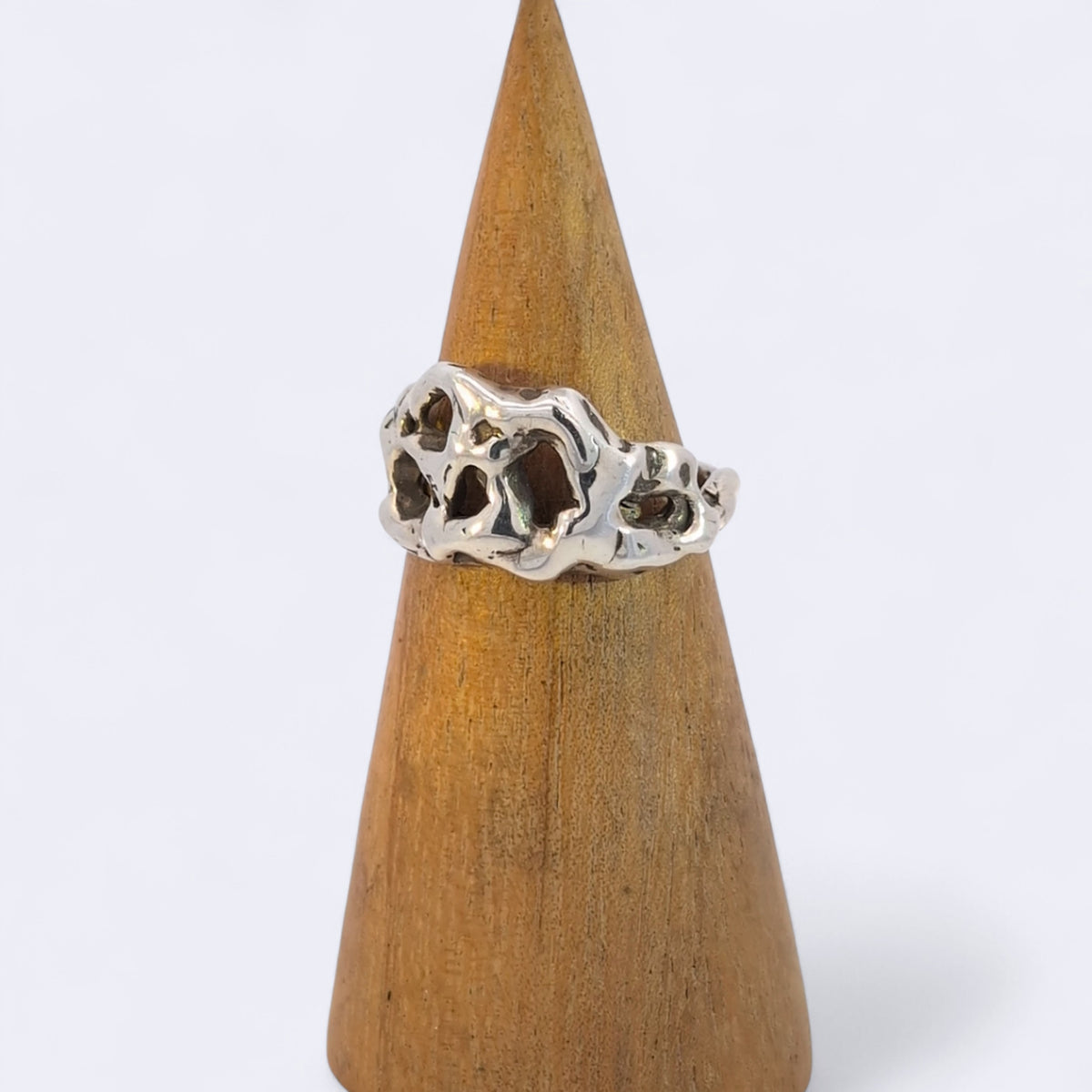 Water Foam Ring, Sterling Silver, Size 7.5