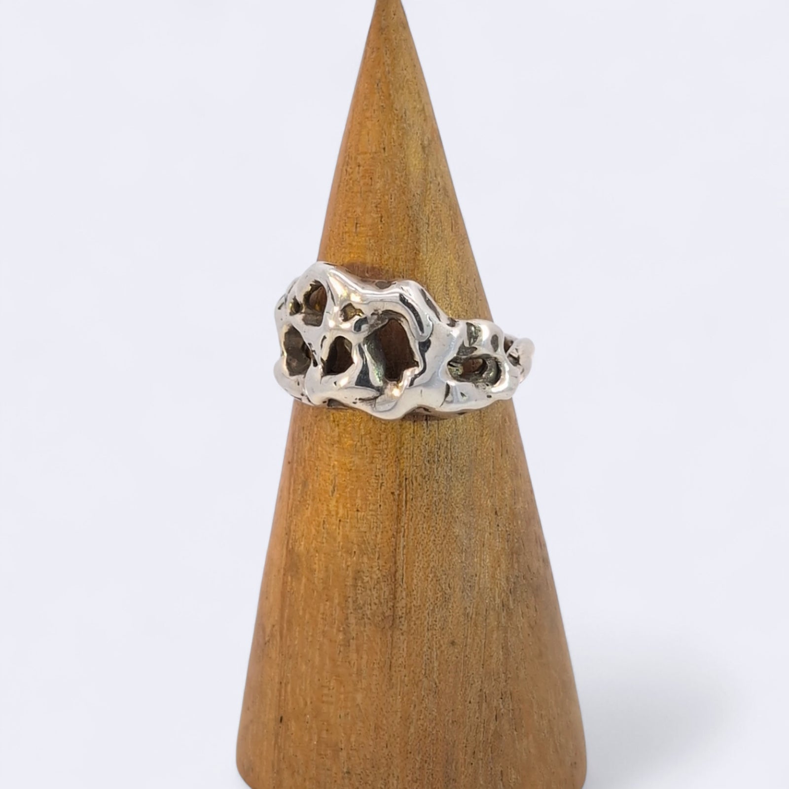 Water Foam Ring, Sterling Silver, Size 7.5