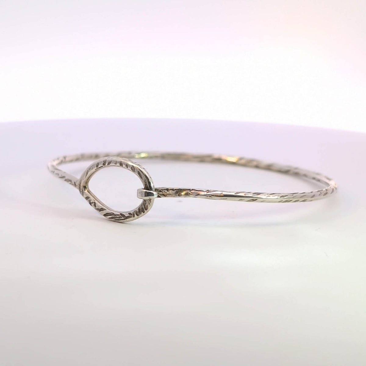 Textured Bracelet with Tension Clasp, Sterling Silver