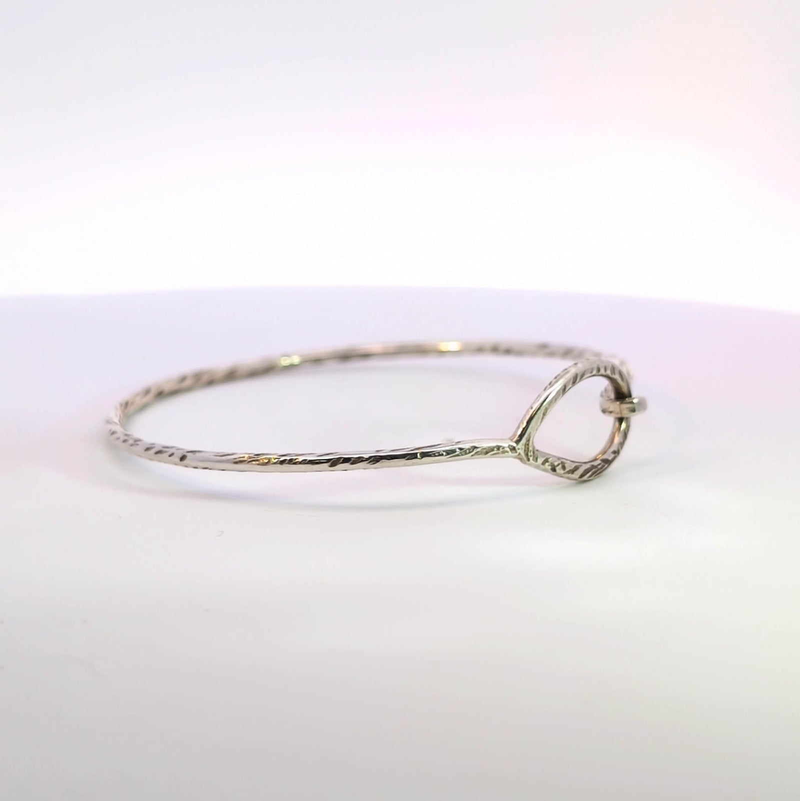 Textured Bracelet with Tension Clasp, Sterling Silver