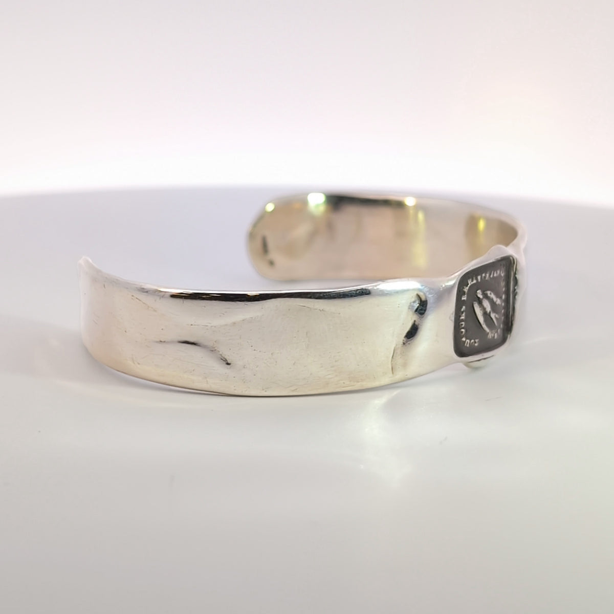 Swallow Seal Cuff Bracelet, Sterling Silver