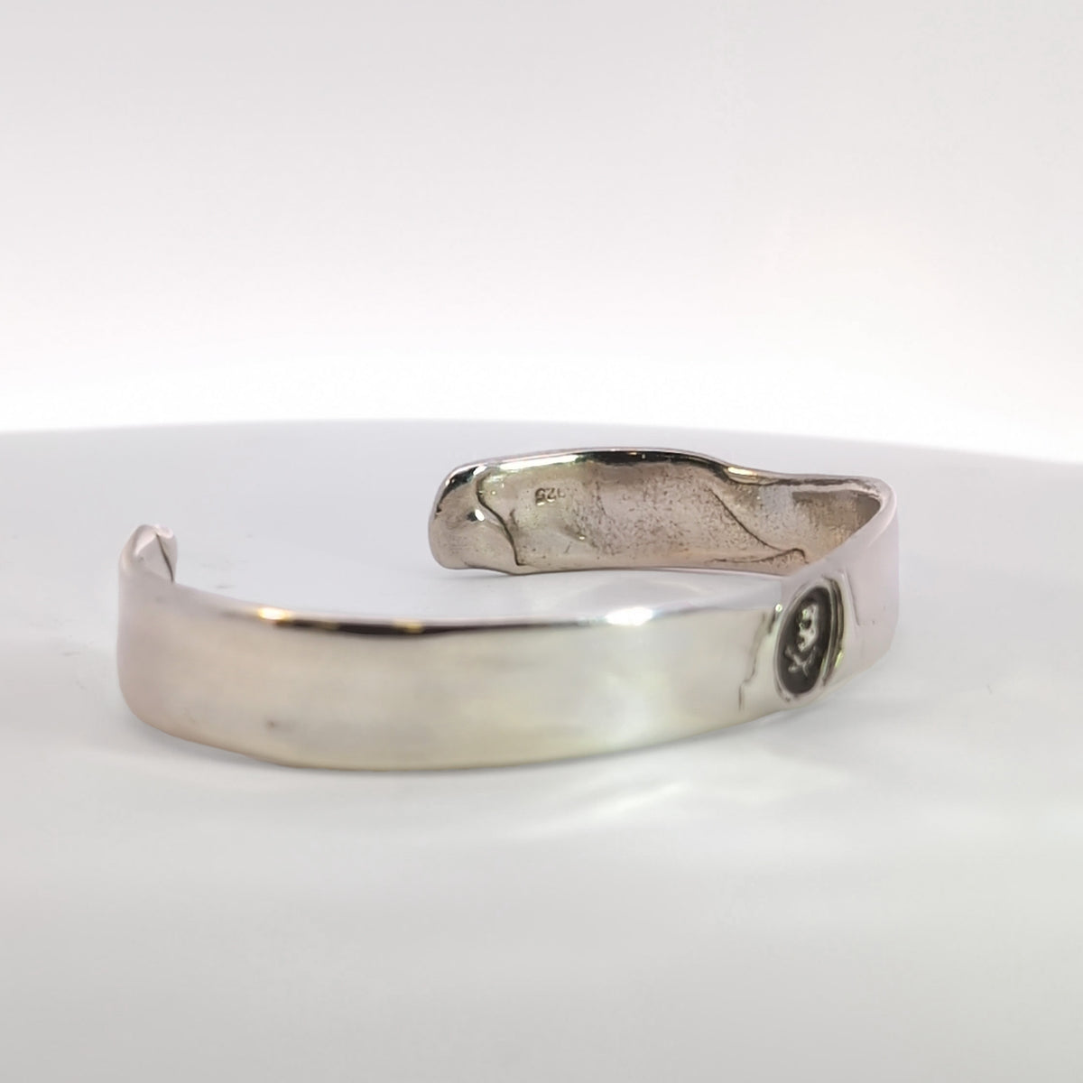 Tiny Skull and Crossbones Seal Cuff, Sterling Silver