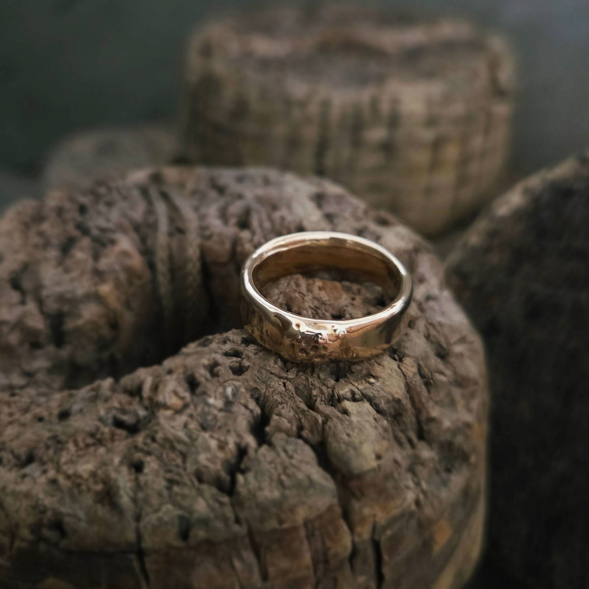 Mini Skull Band, Bronze, Size 7.25