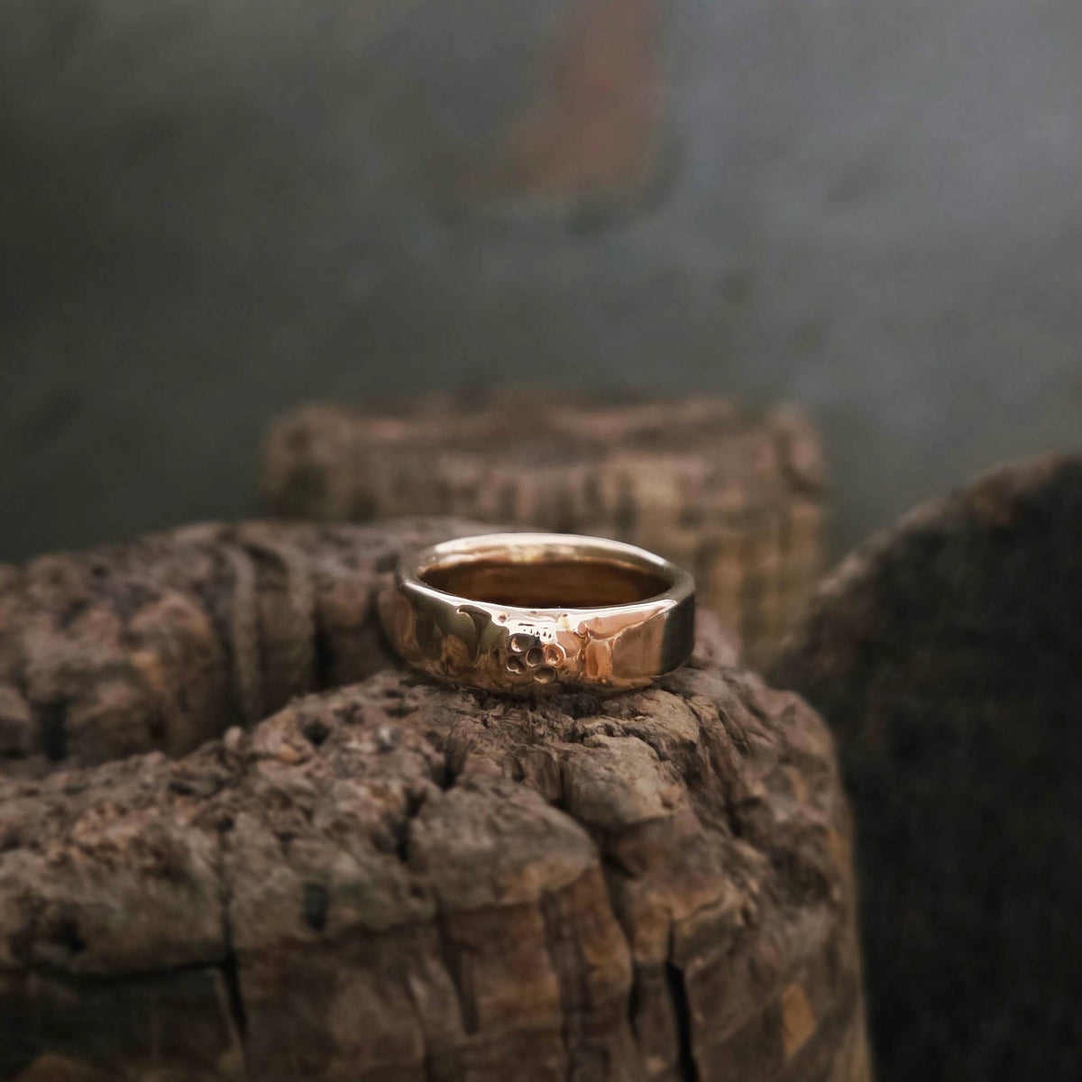 Mini Skull Band, Bronze, Size 7.25