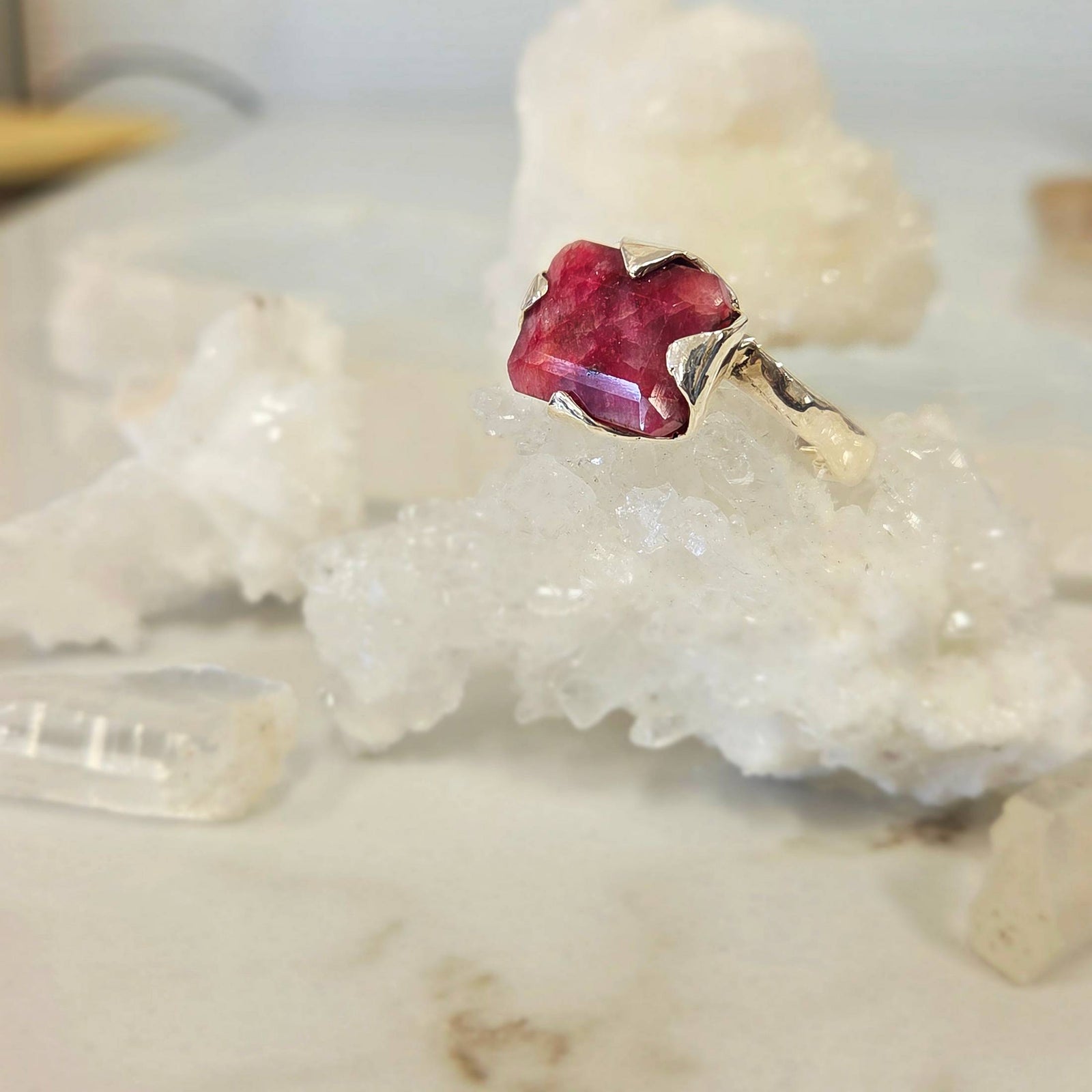 Fairytale Ring with Ruby, Sterling Silver, Size 8