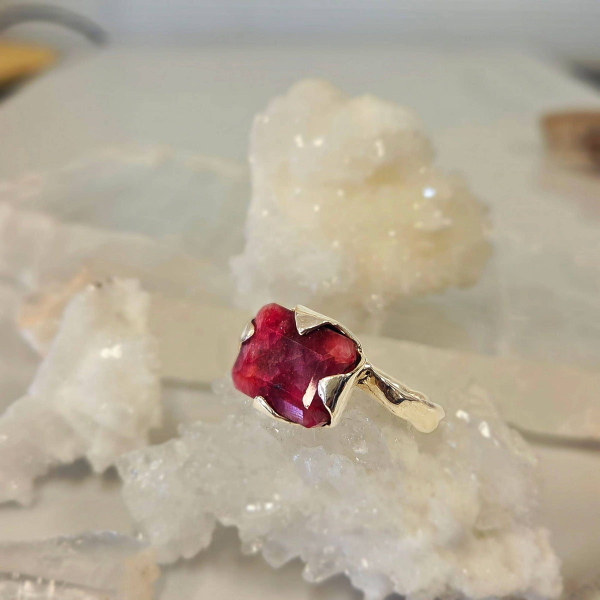 Fairytale Ring with Ruby, Sterling Silver, Size 8