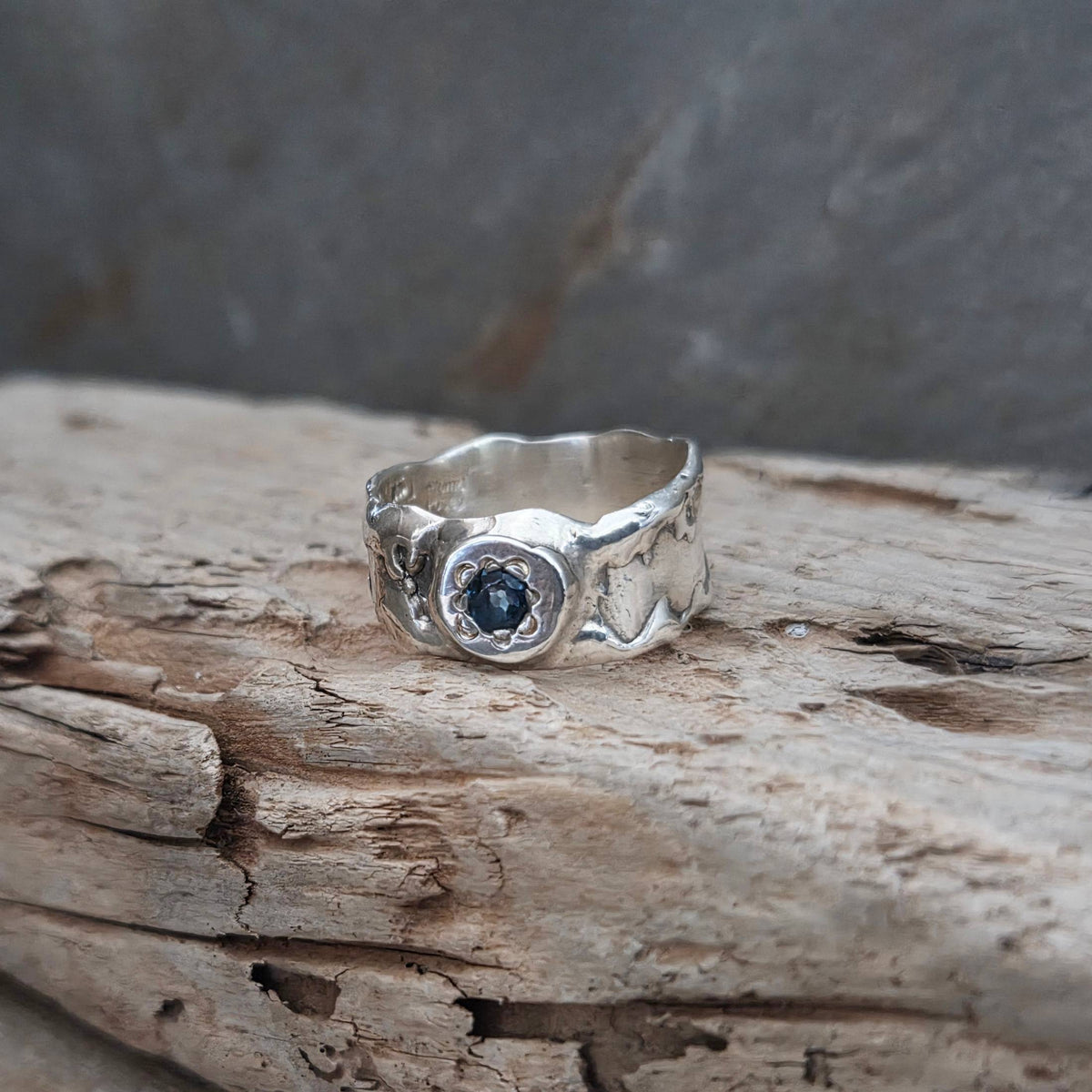 Fairytale Ring with London Blue Topaz, Sterling Silver, Size 8.5