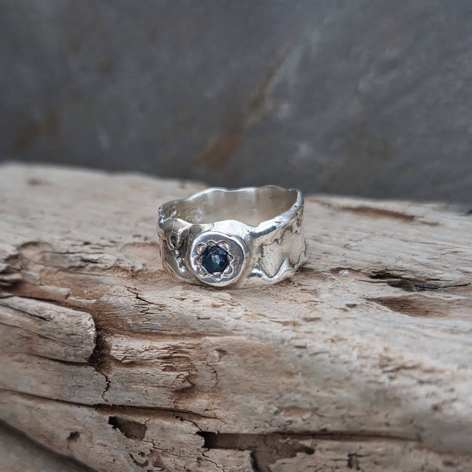 Fairytale Ring with London Blue Topaz, Sterling Silver, Size 8.5