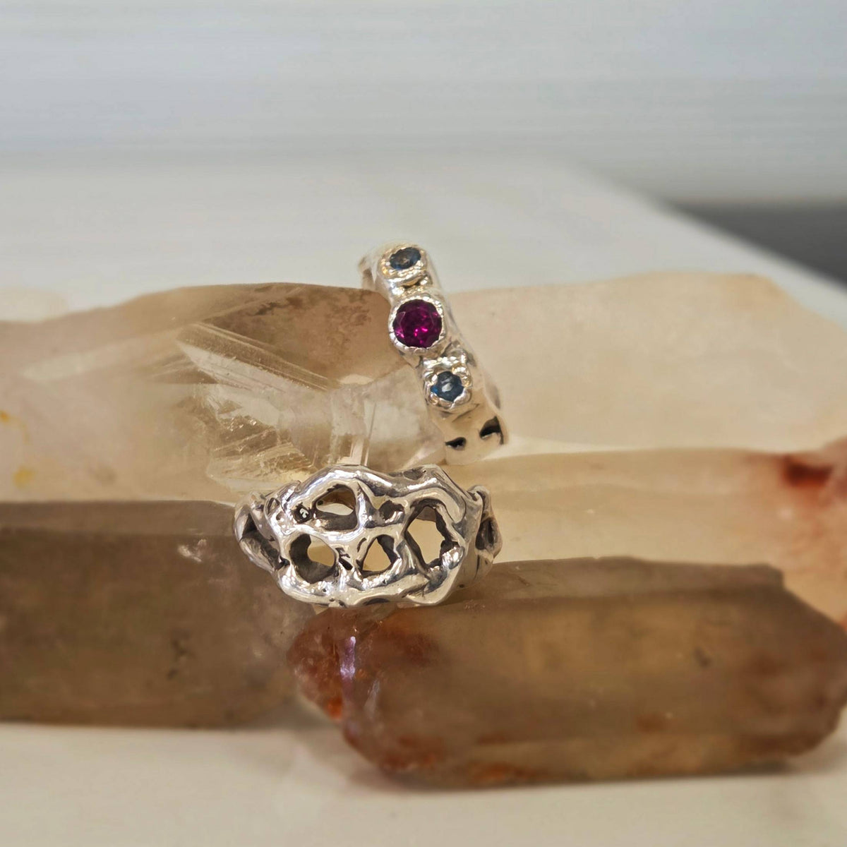 Water Foam Ring, Sterling Silver, Size 7.5