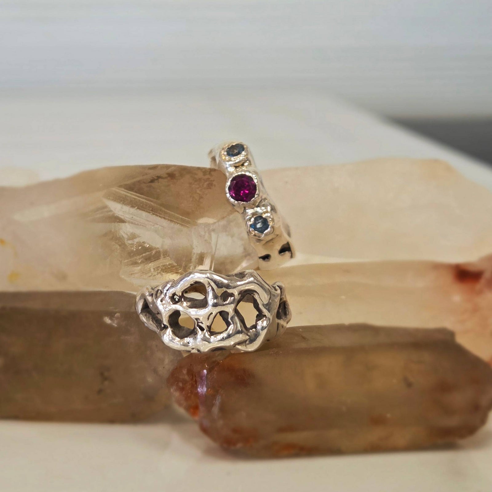 Water Foam Ring, Sterling Silver, Size 7.5